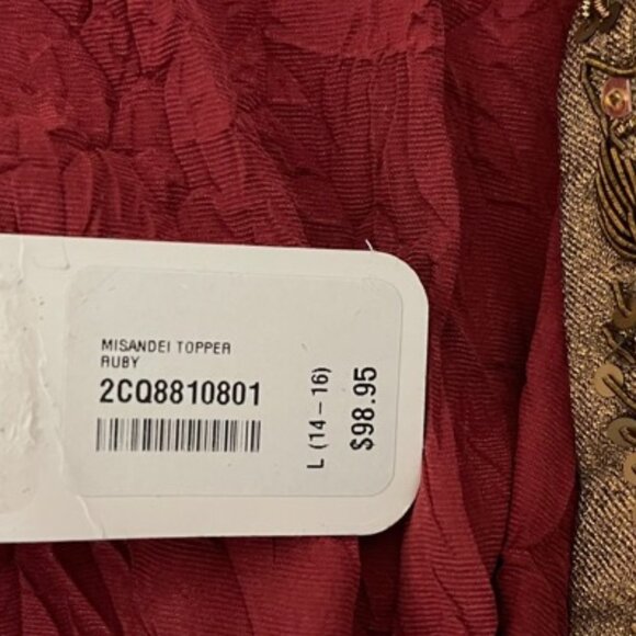 Soft Surroundings Large Misandai Ruby Gold Beaded Crushed Velvet Jacket … - Picture 7 of 8